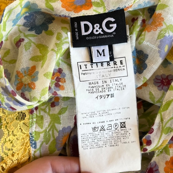 Dolce and Gabbana Blouse Sleeveless Floral Cotton Top Medium Designer - Picture 5 of 9